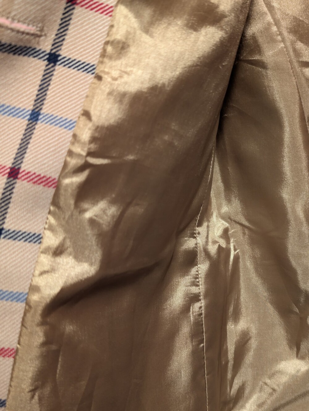 Vintage Pendleton Blazer Beige Plaid Wool Made In The USA Size 8 - Picture 8 of 8